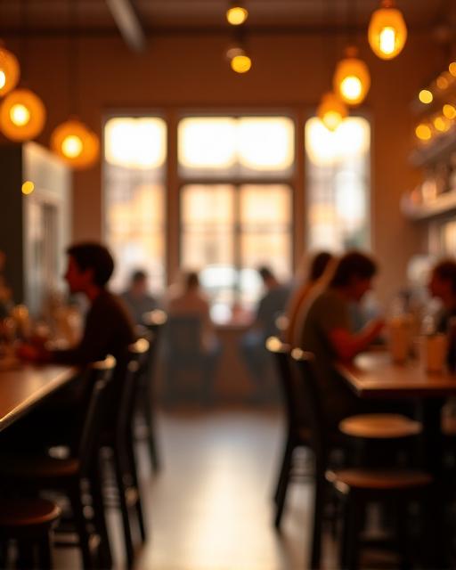 The warm, bustling interior of Margin Cafe in the afternoon light.